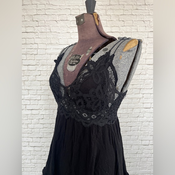 Free People Black Adella Lace Slip Dress medium - Picture 5 of 8